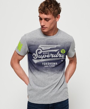 Superdry High Flyers Férfi Pólók Barna/Szürke | LRTIY8265